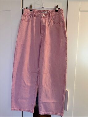 High-Rise Pink Straight Leg Women's Jeans